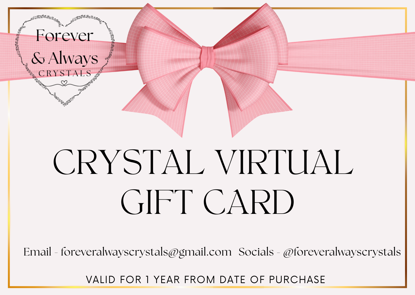 Forever and Always Crystals Gift Cards