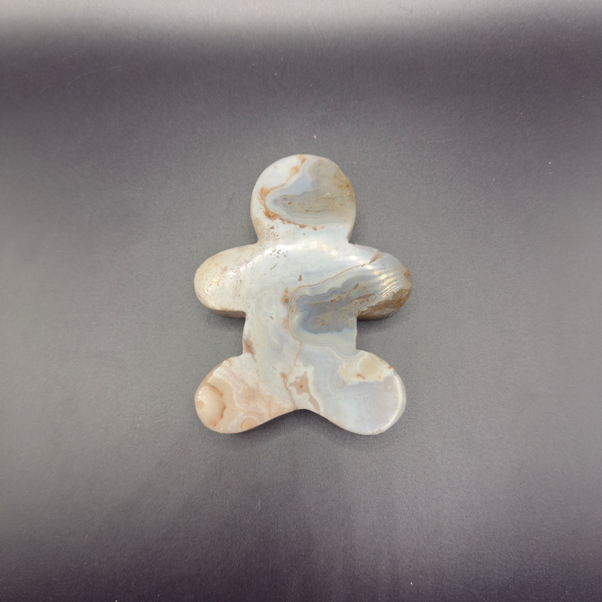 Agate Ginger Bread Man Carving | Balance & Stability | Crystals UK