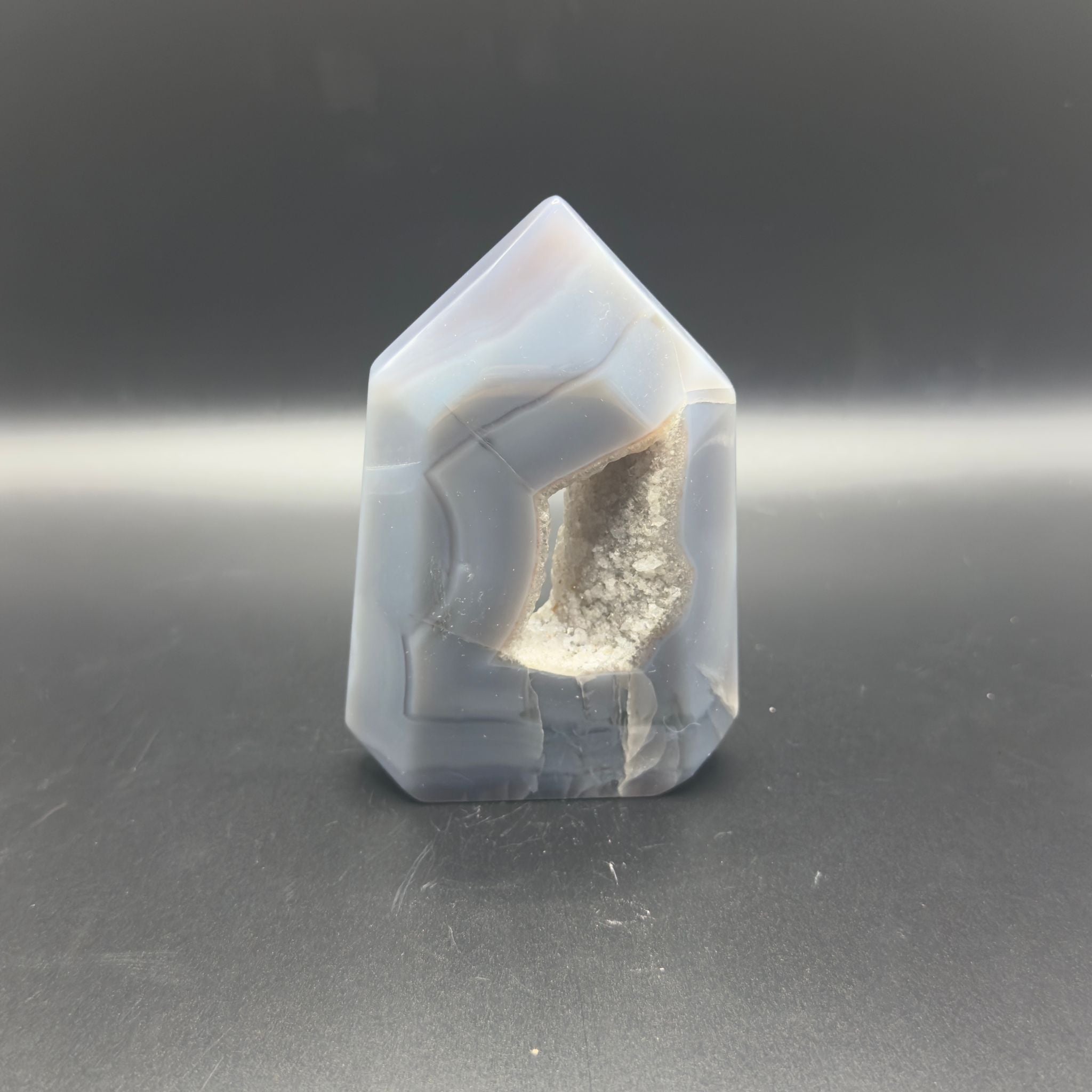 Agate Tower With Druzy Centre | Balance & Stability | Crystals UK