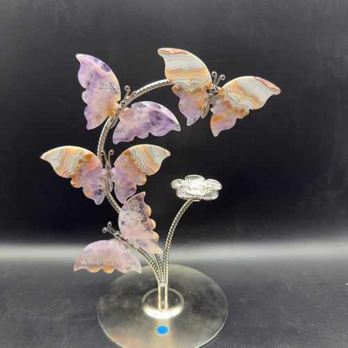 Amethyst Butterfly Flock Sphere Holder | Calm & Intuition | Crystals UK