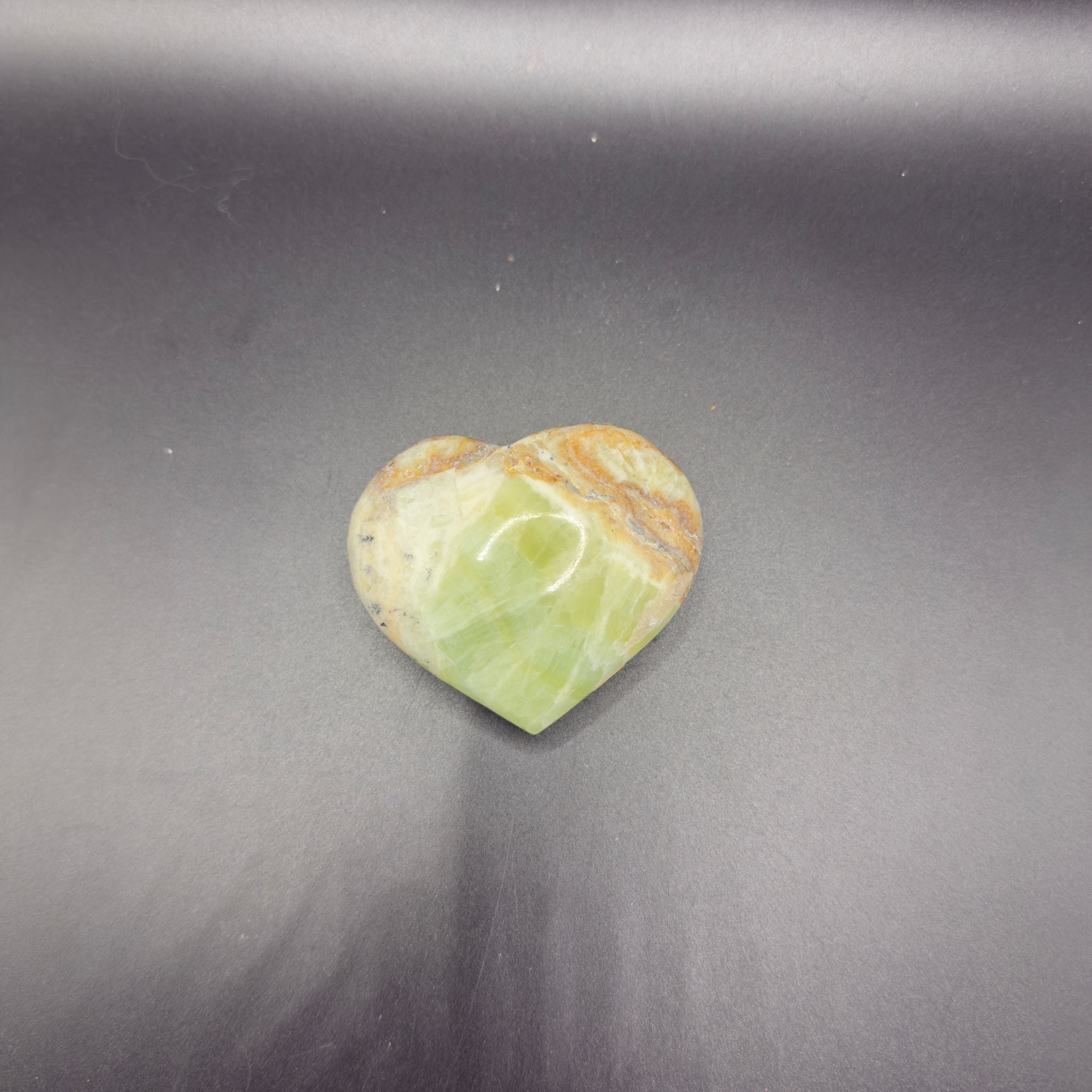 Kiwi Calcite Heart (E)| Emotional Cleansing | Crystals UK