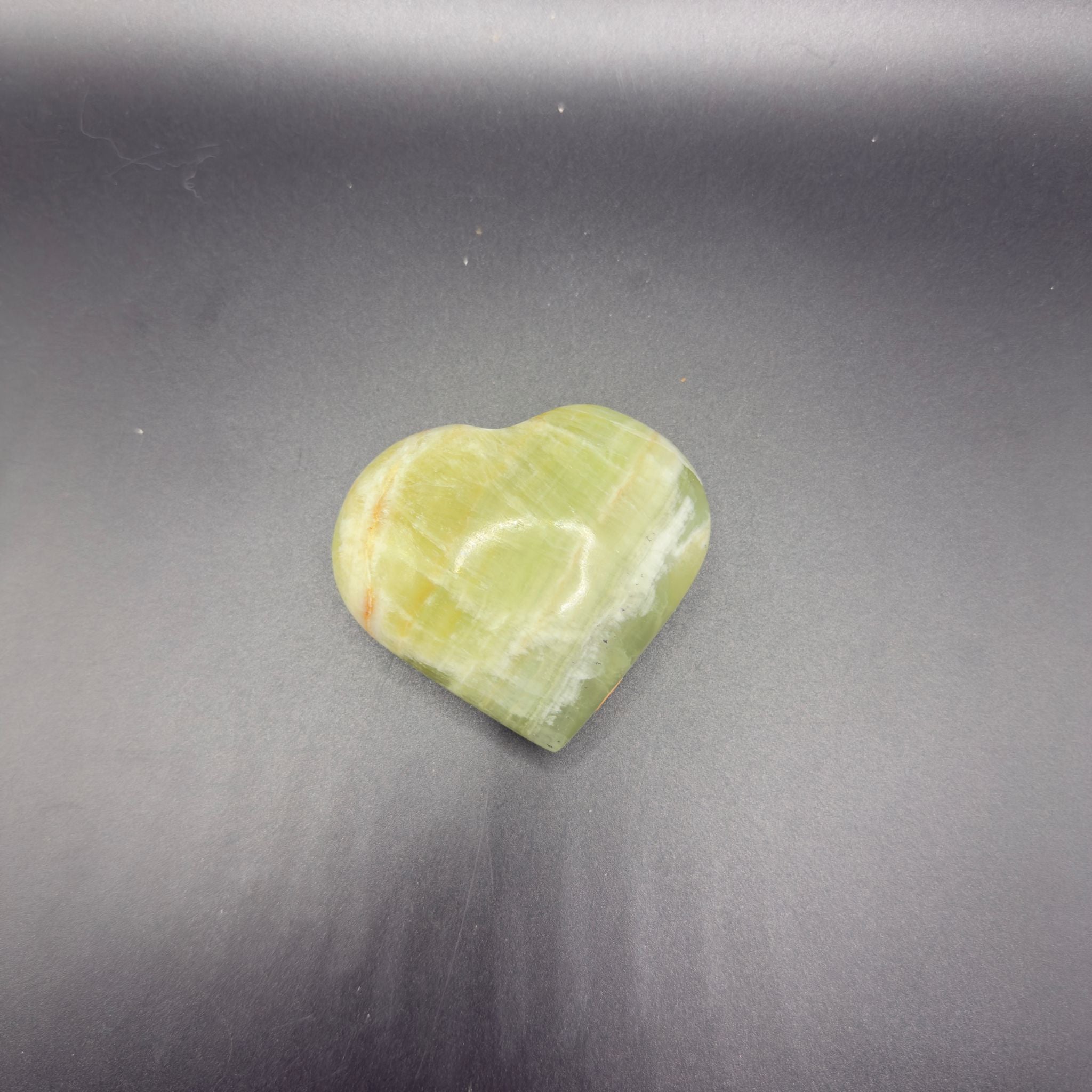 Kiwi Calcite Heart (F)| Emotional Cleansing | Crystals UK
