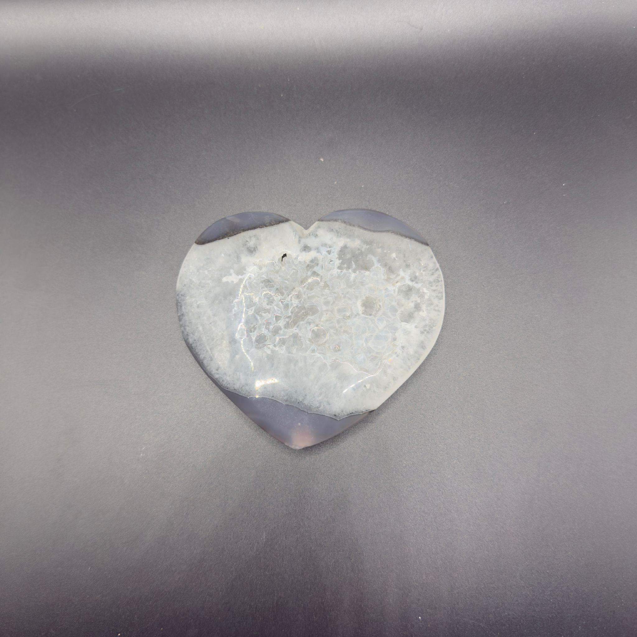 Large Agate Heart with Druzy Centre | Balance & Stability | Crystals UK