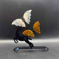 Metal Deer Stand with Tiger's Eye & Flower Agate Butterflies | Crystals UK