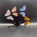 Metal Meditating Woman Stand with Lapis Lazuli, Mexico Agate & Ocean Jasper Butterflies | Crystals UK