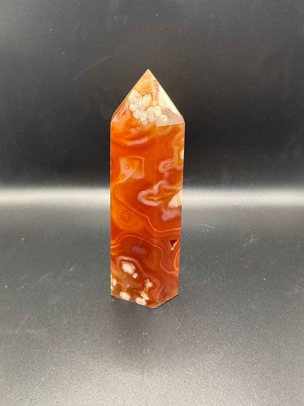 Red Flower Agate Tower | Passion & Motivation | Crystals UK