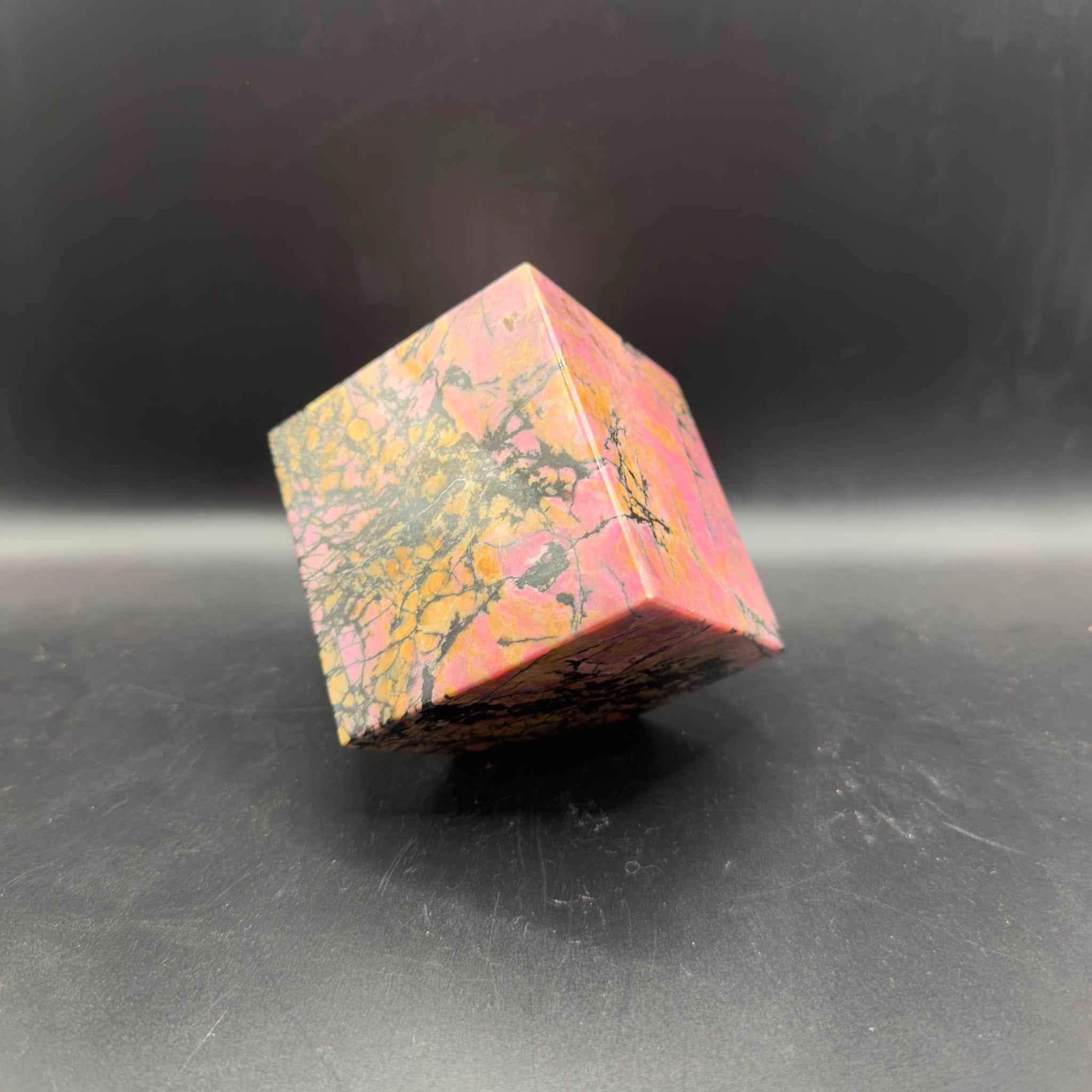 Rhodonite Self Stand-able Cube| Emotional Healing & Self-Love | Crystals UK