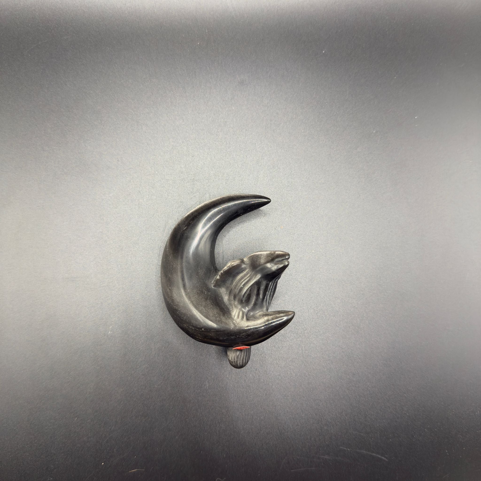 Silver Sheen Obsidian Crow on a Moon | Self-Reflection & Protection | Crystals UK